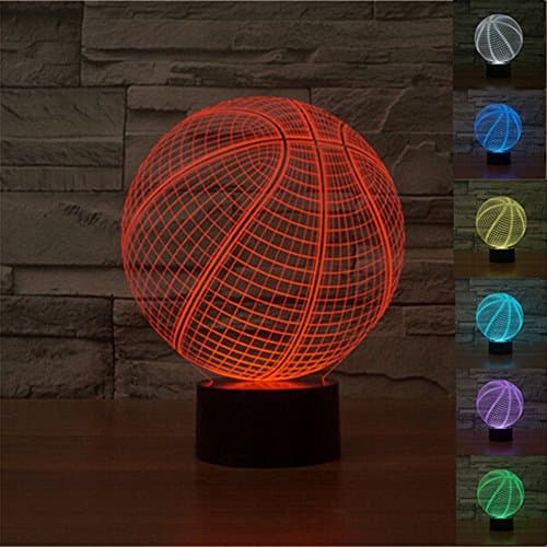 3D Optical Illusion Lamp Desk Table Light Led Lamp Smart Home Night Lights 7 Colors Change for Bedroom Christmas Birthday Gifts (Basketball)