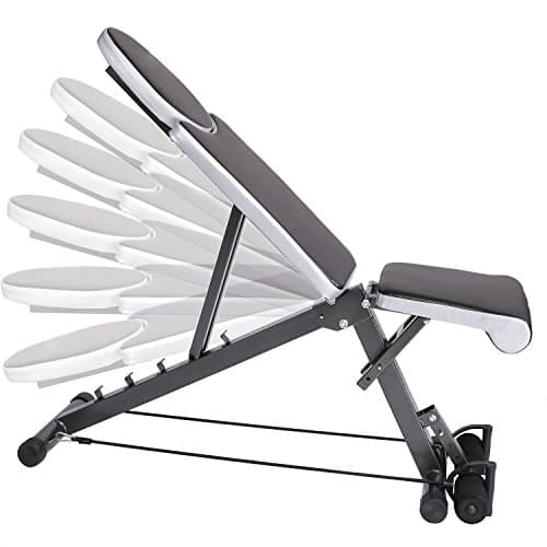 Scallop Multi-Function Adjustable Weight Bench, Sit Up Abdominal Bench With Resistance Bands For Gym Office Home (UK STOCK)