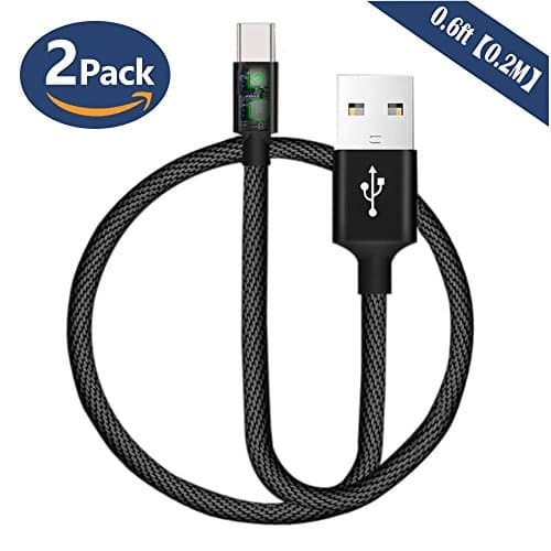 USB C Cable Zedela CableCreation (2-Pack 0.2M) Braided Type C (USB-C) to standard USB A Cable Nexus 6P/5X, Pixel C,ChromeBook Pixel, Lumia 950/ 950XL, Apple New Macbook 12 Inch, Nokia N1, and Other Type-C Supported Devices(Black)