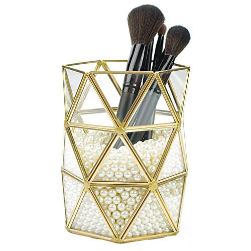 Retro Bronze Cosmetic Storage Case, Gold 1pc