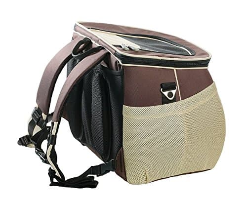 One for Pets The EVA Backpack Pet Carrier, Small, Brown Airline Approved Size - Trolley Fixture Included