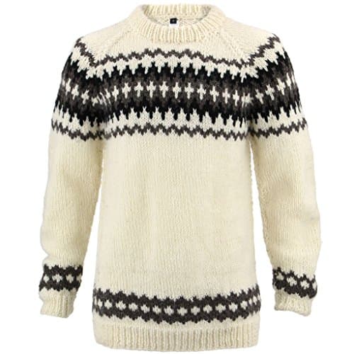 LOUDelephantChunky Wool Knit Abstract Pattern Jumper Fairisle Space Dye Pattern Pullover Sweater 100% Pure Wool Nepal