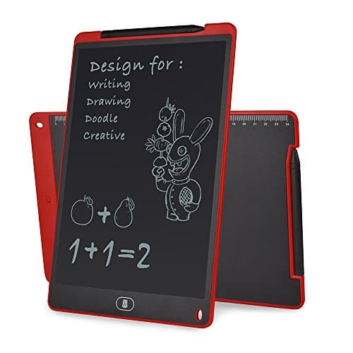 LCD Writing Tablet Electronic Drawing Writing Board for Kids,8.5"/12" Message Boards &amp; Signs at School/Office/Home (12 inch, White)