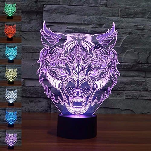 3D Phantom Light ,Touch Switch 7 Color 3D Optical Table Lamp Living Room Bedroom 3D Decorative Lights Children's Bedroom Night Light with Acrylic Flat And ABS Base And USB Cable ( Design : G )