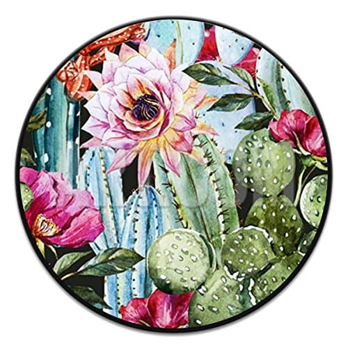 DIY Expanding Stand Pop Up Sockets Grip Mount Holder for iPhone, Note 8, Smartphones and Tablets - Vintage Watercolor Cactus Bloom Ink Black