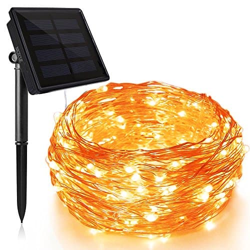 20m solar lights garden 8 modes solar powered copper wire lights warmwhite 20M+2M, IP65 Waterproof, 8 Modes for Garden, Patio, Wedding and Party - Large solar panels (warm white)