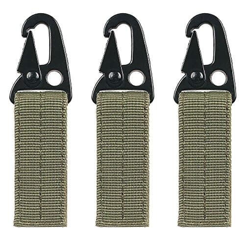 DYD 3x Practical and Tactical Key Holder Nylon Tactical Gear Clip Web Key Ring Holder Quick Release Key Ring Compatible with Velcro Strap For Outdoor Activities, Army Green