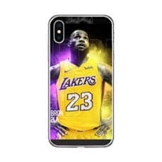 James Lebron Lakers iPhone Case -TPU Silicone, Slim, Protective Case (Lebron Lakers-Purple Yellow, iPhone X/XS)