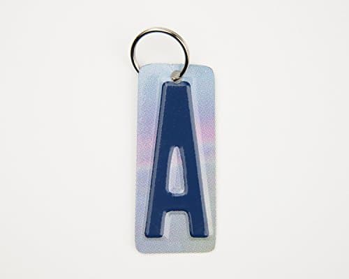 Letter A Key Chain - Initial A Key Chain - Letter A Charm - License Plate Key Chain - Gift Tag - Stocking Stuffer - Christmas Gift for Teacher - Secret Santa Gift