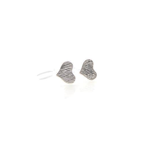 Tiny Heart Invisible Clip On Stud Earrings, 6mm Silver-Tone