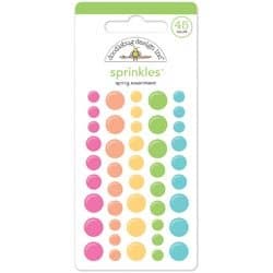 Bulk Buy: Doodlebug Designs (3-Pack) Sprinkles Self Adhesive Glossy Enamel Embellishments Spring 45/Pkg MONOS-4073