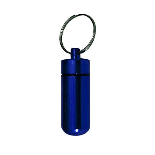 FHL Keychain Pill Box Holder Case (Blue)