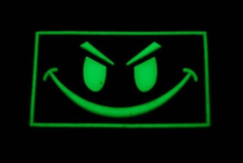 Glow in the Dark Smiley Face PVC Morale Patch