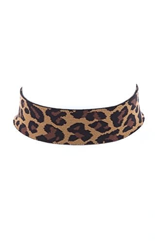 Thick Cheetah Print Choker Necklace