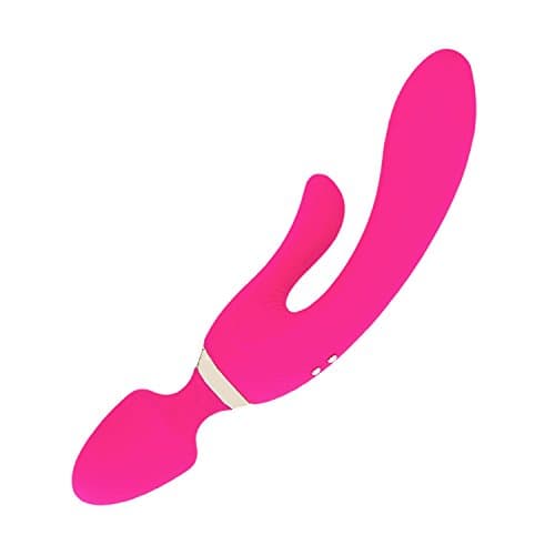 Waterproof Personal Massager - USB Rechargeable Massager - 10 Powerful Mode Multi-Speed Silicone Therapeutic Magic Wand Massager (Rose Red-1)