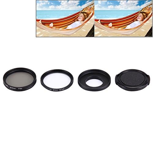 JUNESTAR 4 in 1 Proffesional 40.5mm Lens Filter(CPL + UV) &amp; Waterproof Housing Case Adapter Ring &amp; Lens Protective Cap for GoPro HERO4 / 3+ / 3 Sport Action Camera