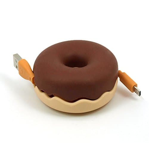 RealFun® Donuts Shape USB Cable Manager, Silicon Cord Case, Earphone Turtle Reel Winder, Portable Cable Storage, Compatable Wire Organizer (Brown)