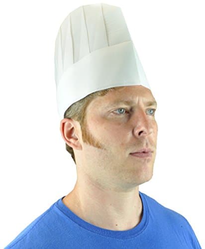 Adjustable Disposable Chef Hat Non-Woven Viscose, White, All Sizes (10, 9)