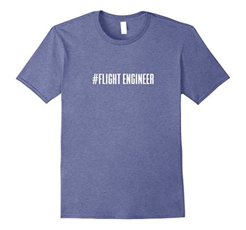 Mens Hashtag Flight Engineer T-Shirt Medium Heather Blue