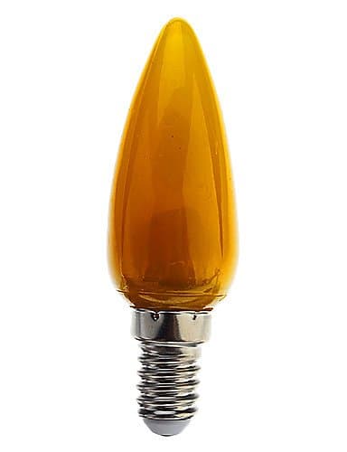 E14 1 W 8 Dip LED 70 Blue / Yellow / Green / Red / Cool White C35 Decorative Candle Bulbs AC 220-240 V , yellow