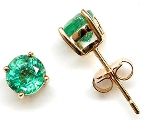 14k Gold 5mm AAA Emerald, Ruby, or Sapphire Stud Earrings
