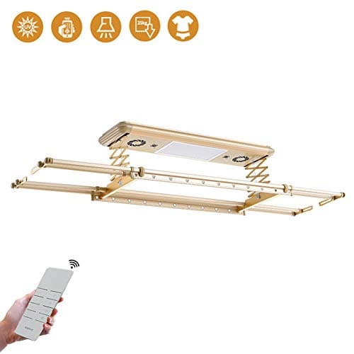 Wall And Ceiling Clothesline/Dryer, Electrical Drying Rack, UV Sterilization/Heatdrying, With Remote Control Non Cluttering [Energy Class A]