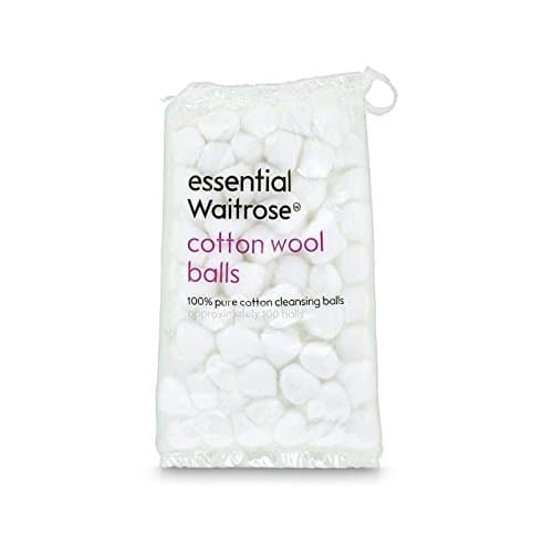Pure Cotton Wool Balls 85g essential Waitrose 100 per pack - Pack of 2