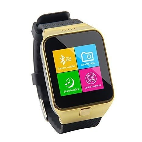 Qkking 450mA Bluetooth V3.0 Multi-Functional S28 Smart Watch Supports SIM And TF Card USB Port For Android Phone Connection-Gold