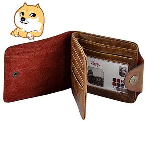 Dadiku Blocking Slim Bifold Genuine Leather Minimalist Front Pocket Wallets for Men with Money Clip