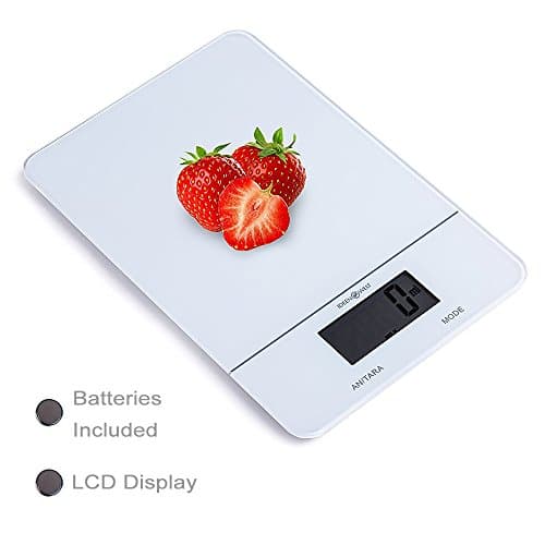 Electronic Digital Kitchen Scale 5killogram/1gram Mini Food Scale Ultra Thin LCD Display Tempered Glass Multifunction Touch Screen Food Weighing Tool Batteries Included