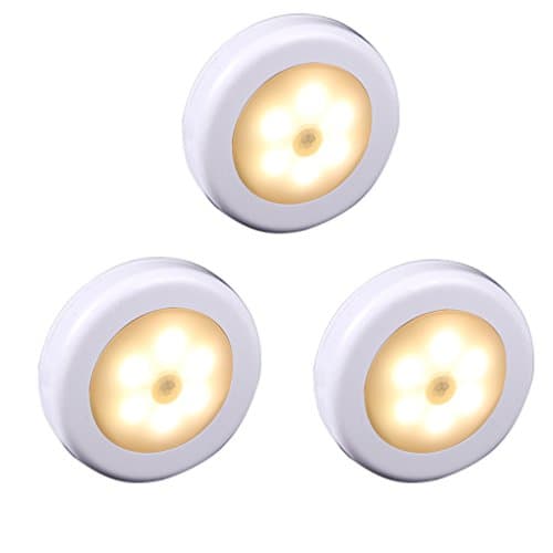 WRalwaysLX motion sensor light、cabinet light led For Cabinet, Kitchen, Hallway, Bathroom, Bedroom(Warn light,3-Pack)