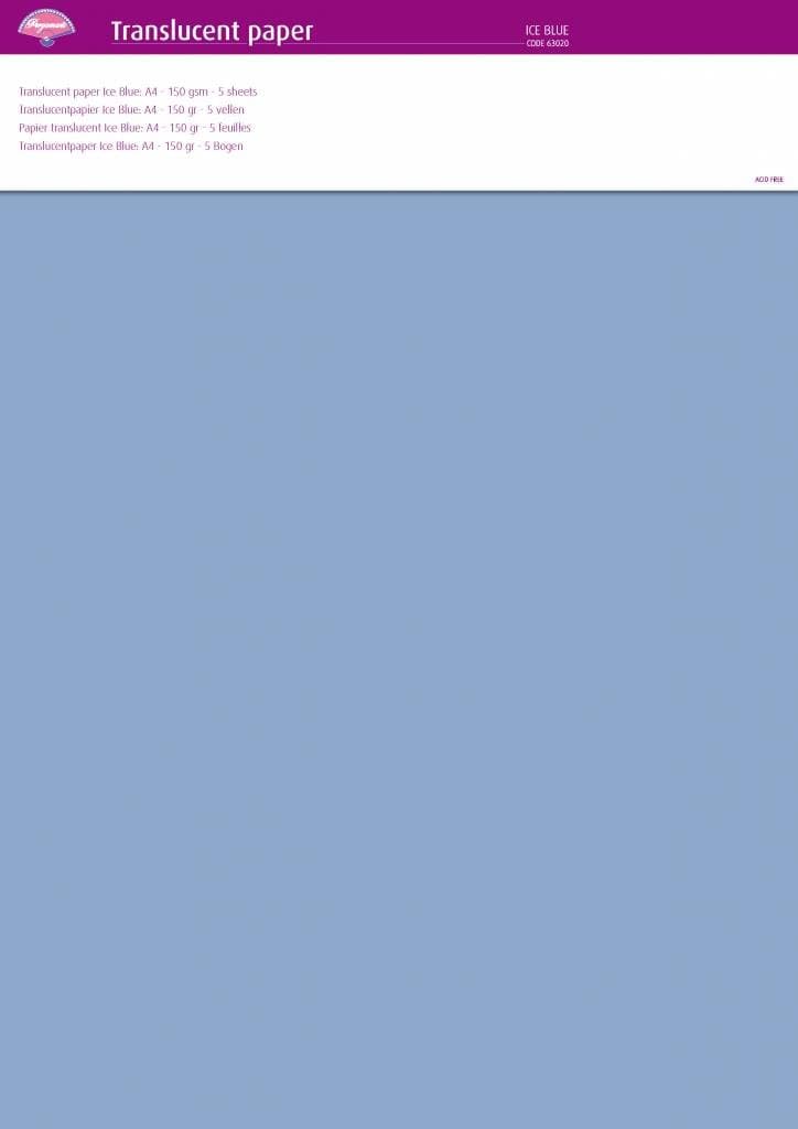 Pergamano 150 gsm A4 5-Sheets Translucent Paper, Ice Blue
