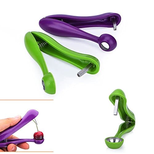 Unmengii Handheld Easy Squeeze Cherry Clip DIY Salad Tools Fruit Core Seed Clamp Cherry Corer Cherry Pitter Olive Pitter Corer Fruit Core Removal