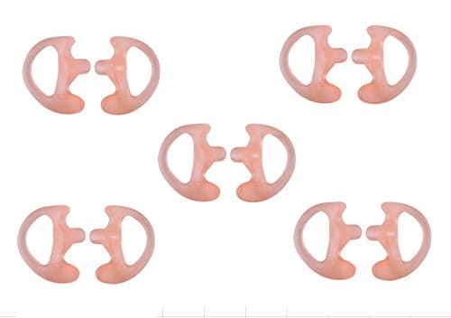 KEYBLU Universal Replacement Soft Silicone Open Ear Insert Earmould for Two Way Radio Earpiece Earmold Coil Tube Audio Kits UV-5R UV-B6 BF-888S UV-B5 (Carnation, 5 Pair Medium)
