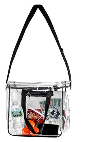 Medium Clear Lunch Bag\ Lunch Box for Office, Security Travel, Sports, Outdoor activities - With Adjustable Straps &amp; Handles and Front Storage Compartment - NFL &amp; PGA Stadium Security Approved