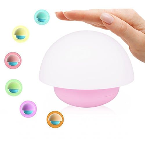 Bobonida USB Powered Kids Night Lights 3 AAA Battery Operated Touch LED Mini Table Lamps for Bedrooms (Pink)