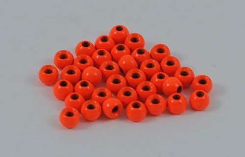BWO Brass Beads for Fly Tying - 25 Pack (Fluorescent Orange, 2.8 mm (7/64"))
