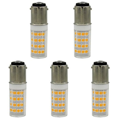 [5 pack] LED Ba15d led bulb dimmable, 4W (40W-50W Halogen Bulbs Equivalent) Double Contact Bayonet Base, Warm White 2700K, AC110-130V, NEW Listing
