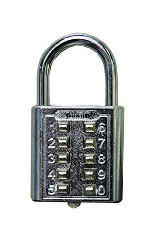 Ultra Hardware 55155 10 Digit Push Button Combination Padlock, 5 Digit Locking Mechanism, Chrome Plated by Ultra Hardware