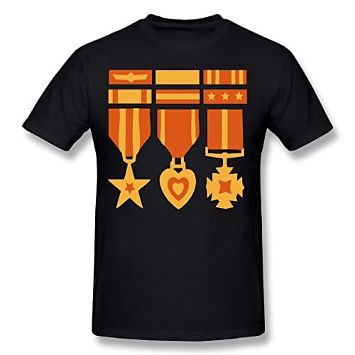 Anotolate Medals Customized For Men Black Funny Short Sleeve T Shirts
