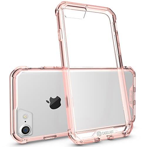 iPhone 7 Case - CASELAST [CRYSTALLINE SERIES] Premium Slim Transparent Protective Case - Shock-Absorbing TPU Bumper + Anti-Scratch Back Hard Cover for Apple iPhone 7 2016 4.7 Inch (Clear Rose)