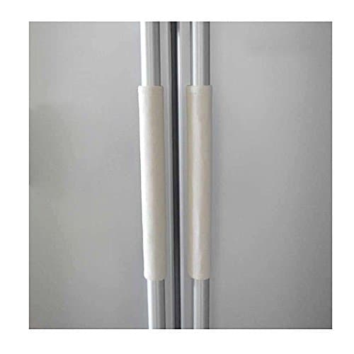 FLYPARTY 2X Refrigerator Door Handle Covers Protective Electrical Kitchen Appliances Gloves Fridge Microwave Dishwasher Door Cloth Protector - Catches Drips,Smudges,Fingerprints Dust Covers (Beige)
