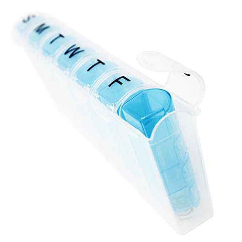 Rite Labs 7-Day Pop Up Pill Organizer with 28 Compartments - Travel Size Plastic Medicine Storage Box for AM, PM, Lunch and Bedtime - Ideal for Daily Use and Travel