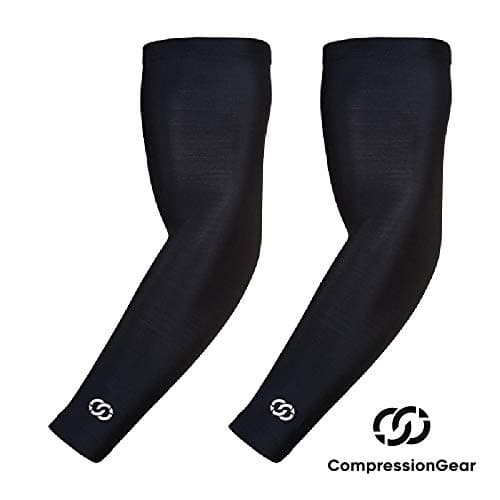 CompressionGear Arm Sleeves for Men and Women - Cooling Compression and Support Garment for Circulation and Muscle Recovery - Perfect Sun Protection for Sports, Workout, and Outdoor Activity
