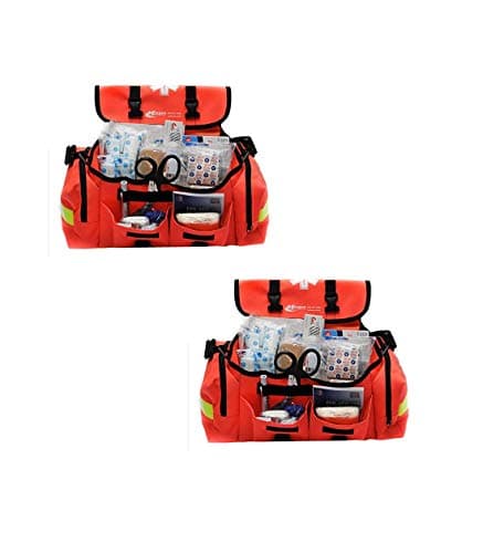 MFASCO - First Aid Kit - Complete Emergency Response Trauma Bag - for Natural Disasters - Orange (Orange, 2 Pack)