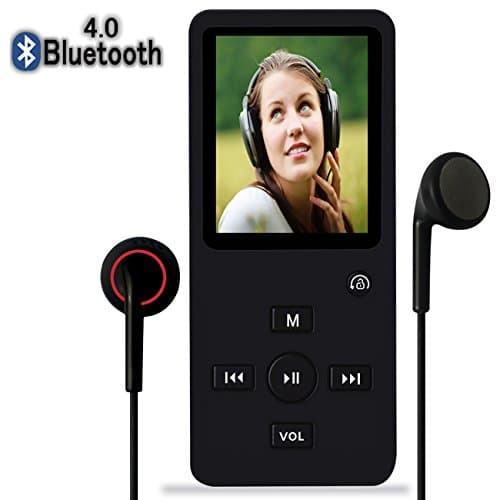MP3 Player with Bluetooth,8GB Bluetooth MP3 Music Player with FM Radio/Speaker,Lossless Sound,Support Shuffle,Voice Recorder,Video,Photo,EBook,Pedometer for Running Walking