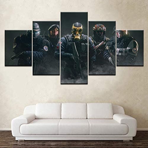 Prints On Canvas Rainbow Six Siege Canvas Prints 5 Panels Hd Print Wall Art Modern Modular Poster Painting For Living Room Home Decor-No Frame
