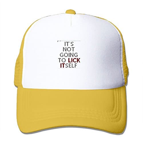 It's Not Going To Lick Itself Summer Passion Movement Summer Fashion Mesh Baseball Cap Adjustable Trucker Hats For Outdoor Sport Yellow