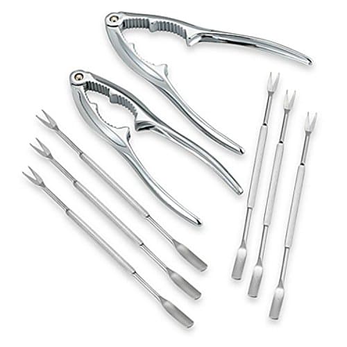 Amco 8-piece Seafood Tools Set, 2 Lobster Crackers and 6 Seafood Fork