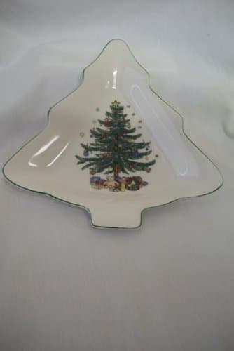 Nikko Happy Holidays 9 Inch Tree Shaped Dish
